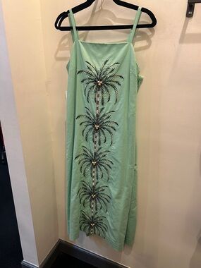 NWT mestiza orzo Mint Green Palm-Print Sundress